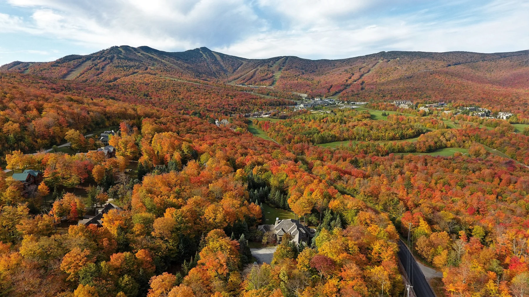 Autumn around the house, with Killington beyond.